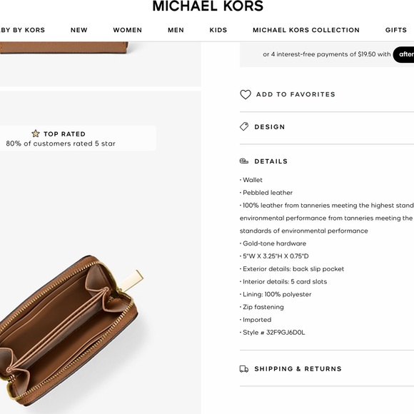 NWOT✨Michael Kors Small Pebbled Leather Wallet - Picture 5 of 5